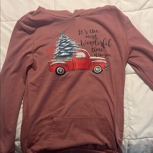 Festive Red Truck Graphic Sweatshirt